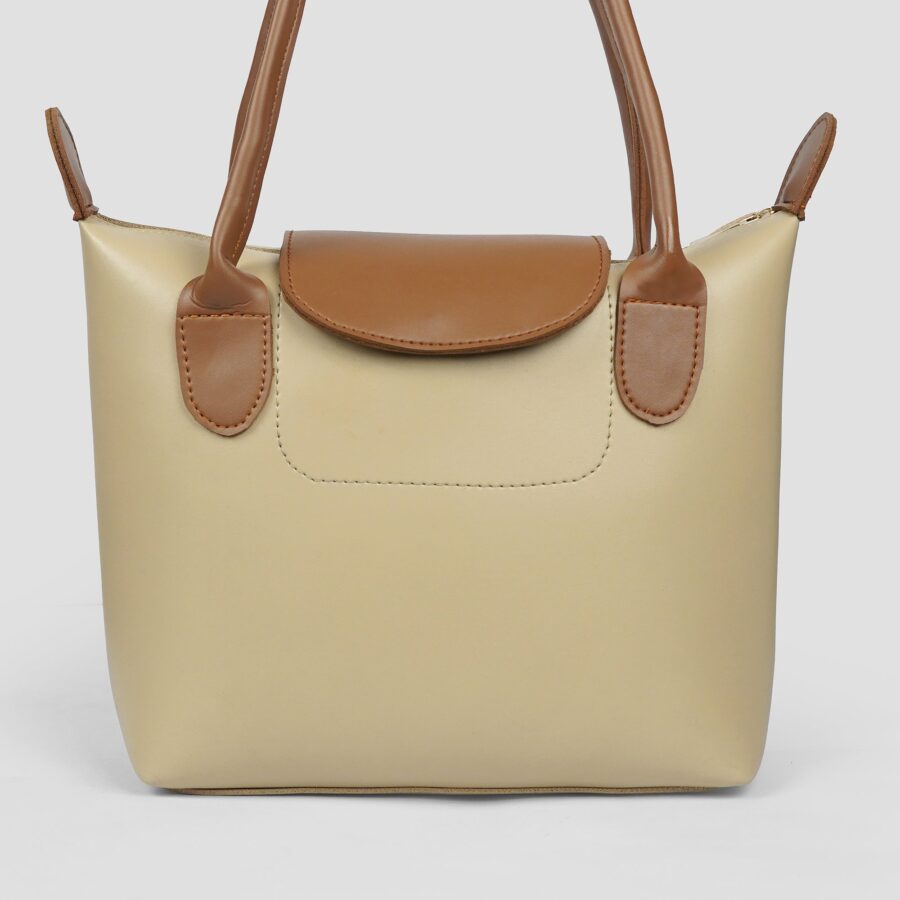 Elara Beige Tote Bag  With Free Pouch