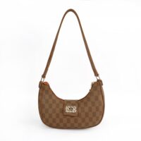 Chelsea Checkered Brown Shoulder Bag