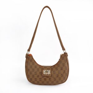 Chelsea Checkered Brown Shoulder Bag