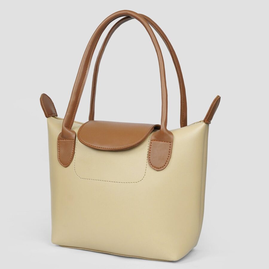 Elara Beige Tote Bag  With Free Pouch