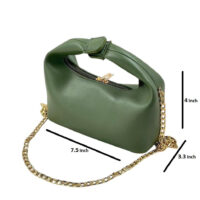 Mira Green Shoulder Bag with Gold Chain