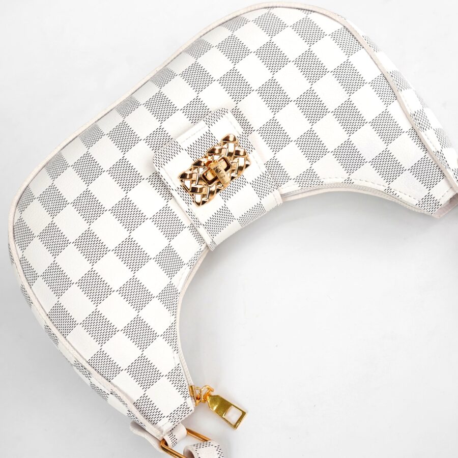 Chelsea Checkered White Shoulder Bag