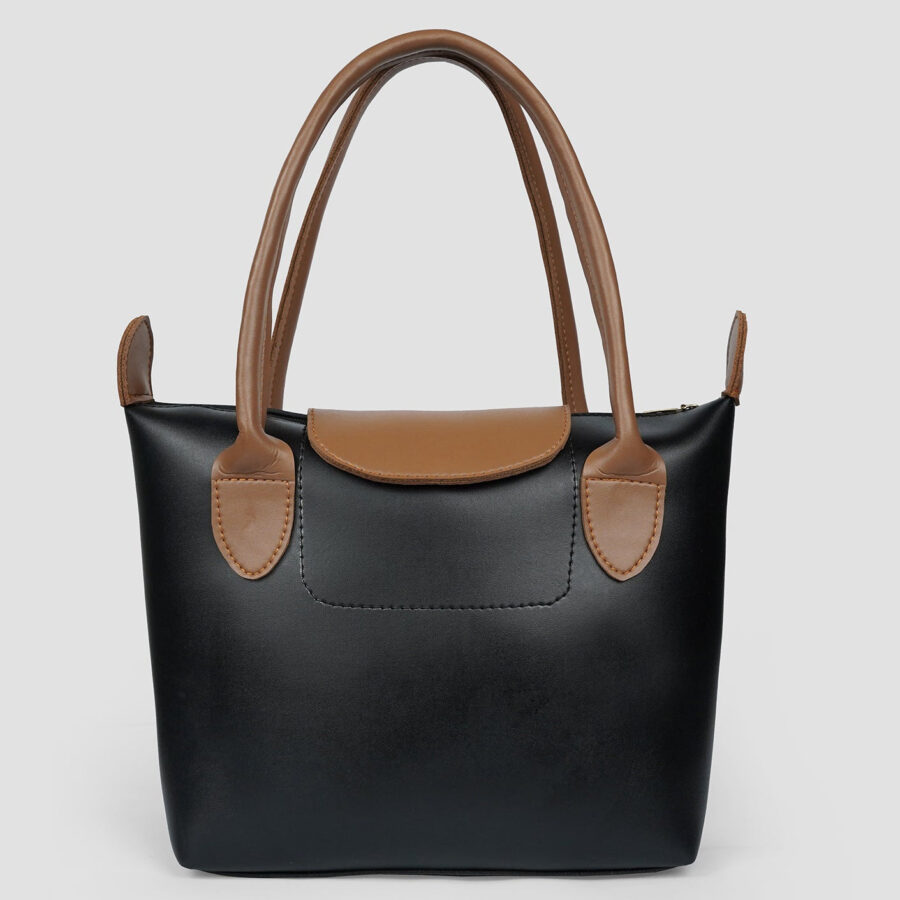 Elara Black Tote Bag  With Free Pouch