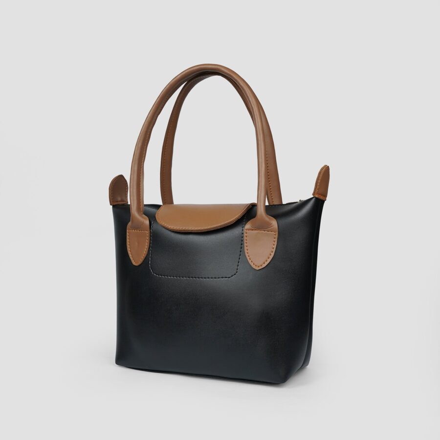 Elara Black Tote Bag  With Free Pouch