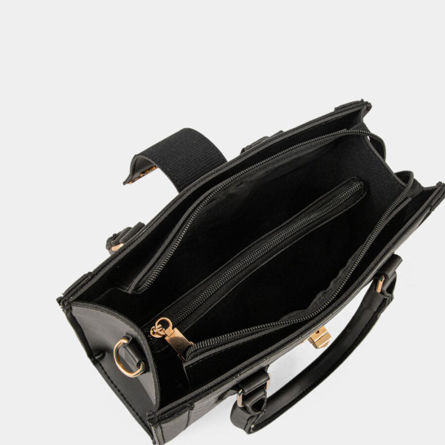 Urban Croc texture Black Bag