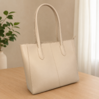 Evora Beige Tote Bag With Free Pouch