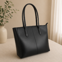 Evora Black Tote Bag With Free Pouch