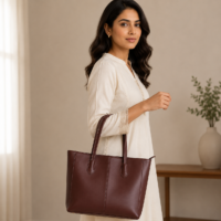 Evora choco Tote Bag With Free clutch