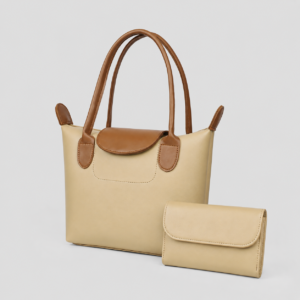 Elara Beige Tote Bag  With Free Pouch