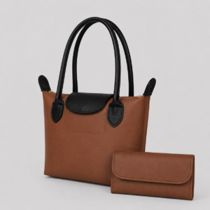 Elara Brown Tote Bag  With Free Pouch
