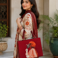 Floral Maroon Tote Bag