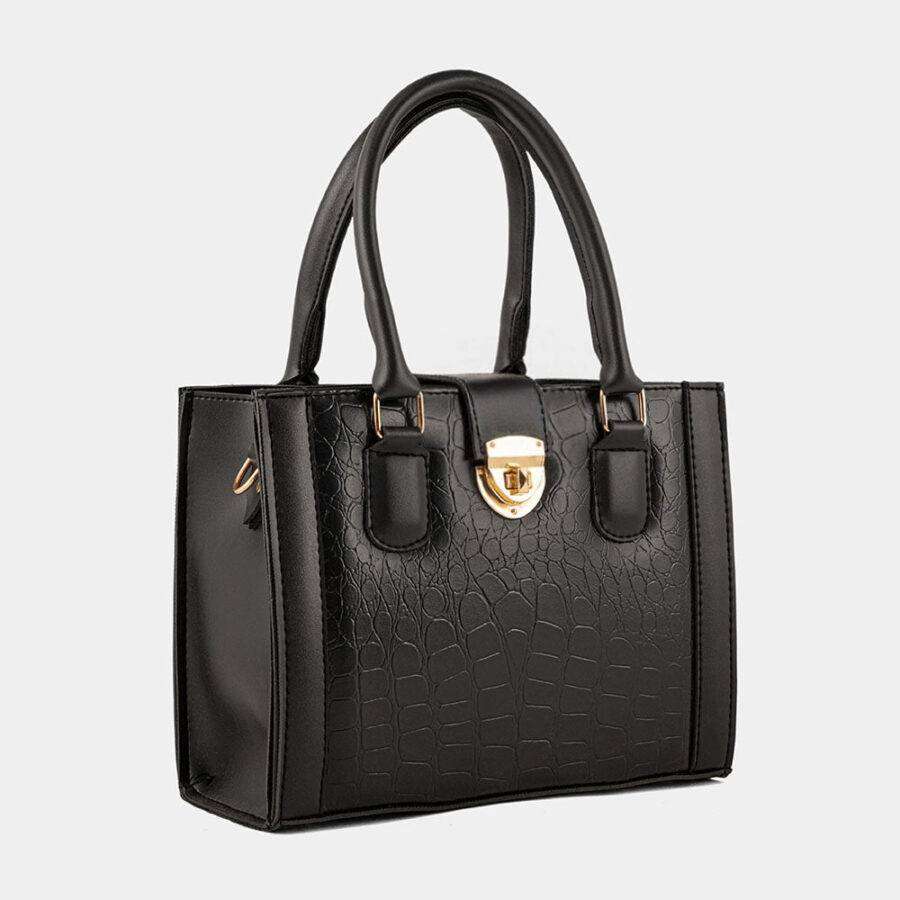 Urban Croc texture Black Bag