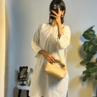 Mira Beige Shoulder Bag with Gold Chain 3