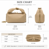 Size Chart Mira Beige Shoulder Bag with Gold Chain 4