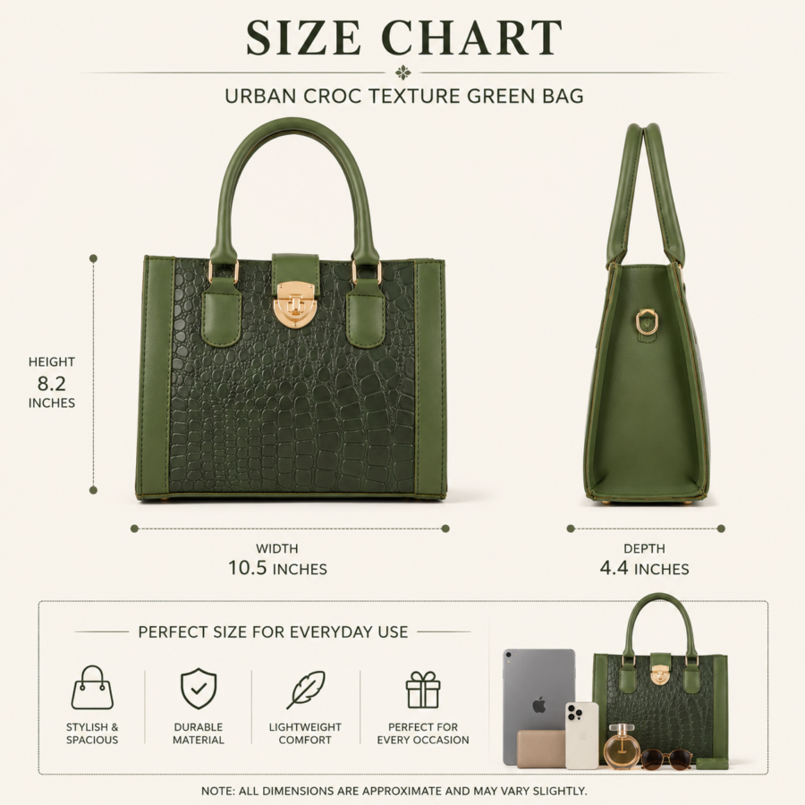 Urban Croc texture Green Bag