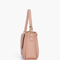 Pink Compact Top Handle Cross Body Bag
