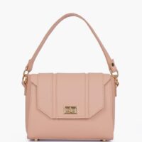 Pink Compact Top Handle Cross Body Bag