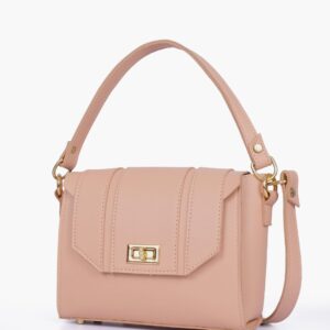 Pink Compact Top Handle Cross Body Bag