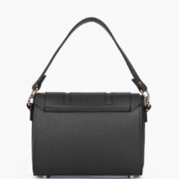 Black Compact Top Handle Cross Body Bag