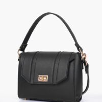 Black Compact Top Handle Cross Body Bag