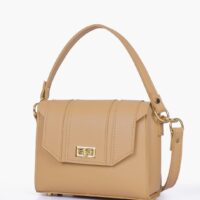 Cofee Compact Top Handle Cross Body Bag