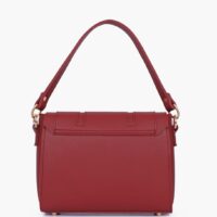Compact Maroon Top Handle Cross Body Bag