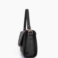 Black Compact Top Handle Cross Body Bag