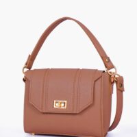 Black Compact Top Handle Cross Body Bag
