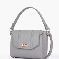Black Compact Top Handle Cross Body Bag
